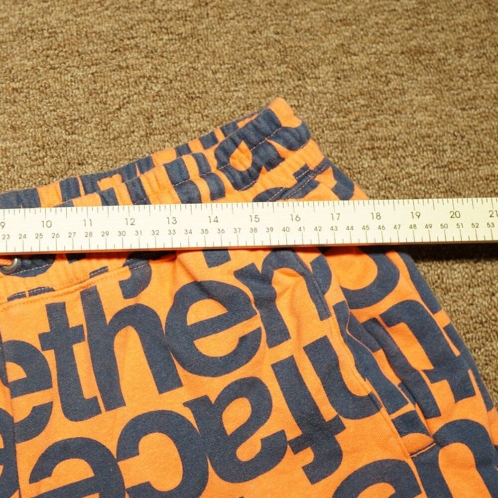The North Face AOP Fleece Shorts Orange Blue Logo Print Mens Large Casual - Picture 6 of 6